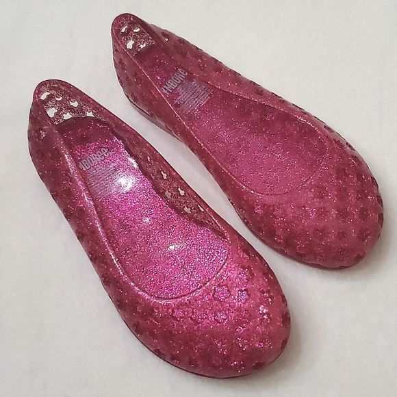 Pretty Gymboree Pink Glitter Jelly Shoes Flats Toddler Girls Size 10 - Picture 3 of 10